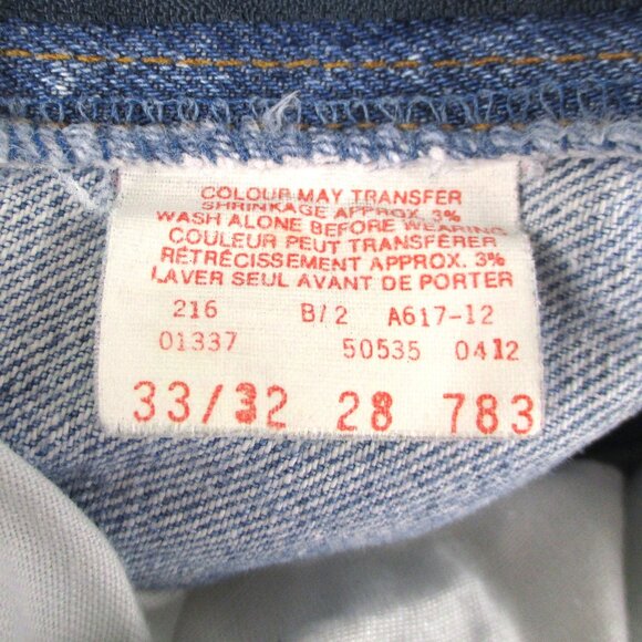 Vintage Levis 33/32 Red Tab Small e Leather Patch Faded Blue Jeans - Picture 7 of 7